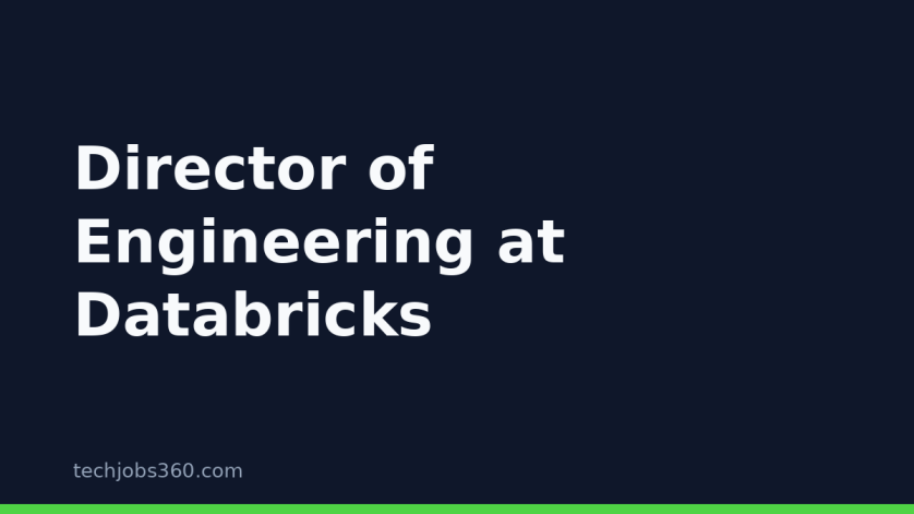 Director of Engineering at Databricks